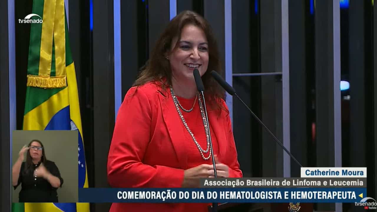 Catherine Moura, CEO da Abrale a Sessão Especial pelo pelo Dia Nacional do Hematologista e do Hemoterapeuta